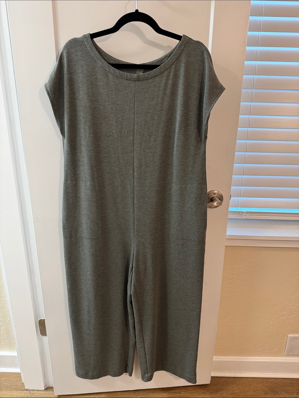 J.Jill Wearever Heather Gray Knit Jumpsuit Petite Small Wide Leg‎ Lagonlook